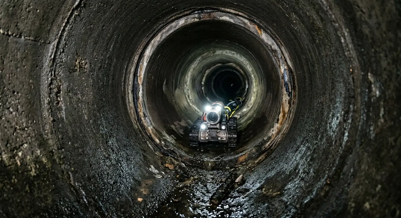 Robotic sewer camera inspecting pipe interior for Sewer Line Repair in Yuma
